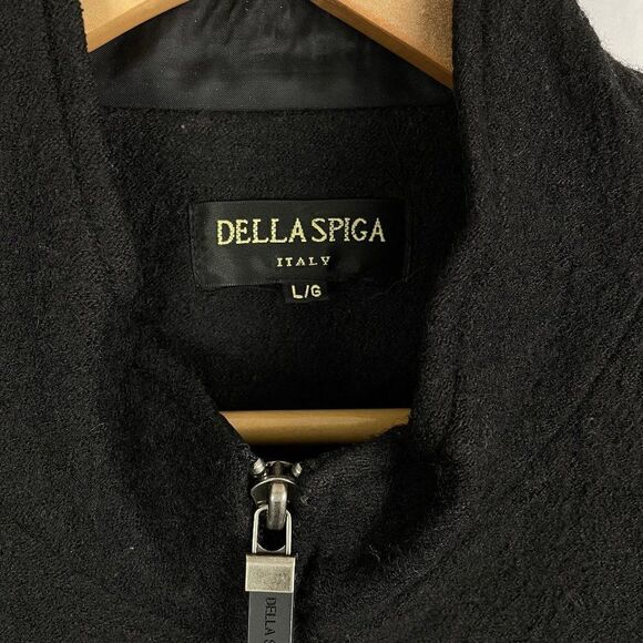 Della Spiga Italy  Wool Blend Full Zip Jacket  Black  Size Large Womens - Picture 2 of 5